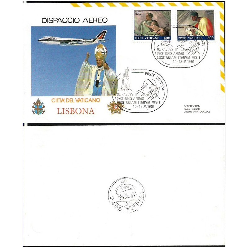 Watykan 1991, Papież Jan Paweł II, Portugalia. Lot