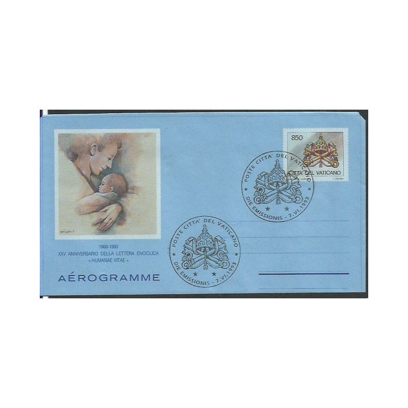 Watykan 1993, Encyklika Humanae Vitae. Aerogram z datownikiem