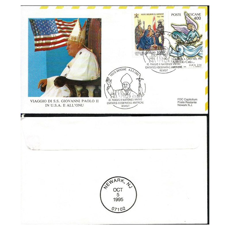 Watykan 1995, Papież Jan Paweł II, USA, ONZ. Lot