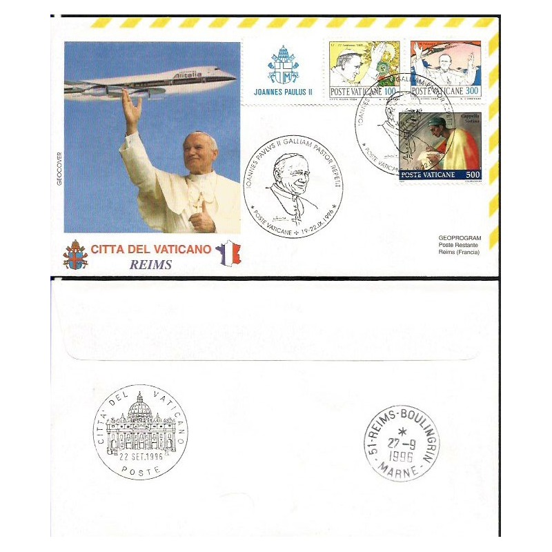 Watykan 1996, Papież Jan Paweł II, Francja. Lot