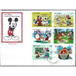 Gambia 1996, Disney, straż pożarna, muzyka. FDC