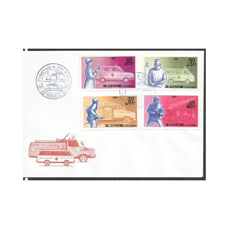 Korea Pn 1989, Straż pożarna, pogotowie. FDC