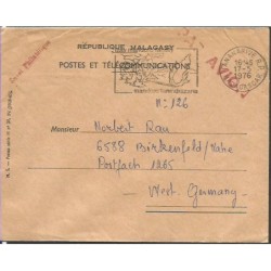 Madagaskar 1976, Pożar, wypalanie traw i pól. Datownik