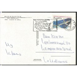 Madagaskar 1982, Pożar, wypalanie traw i pól. Datownik