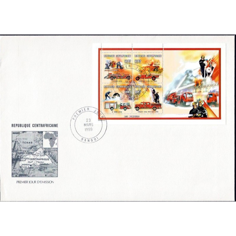 Republika Śr. Afryki 1999, Straż pożarna. FDC