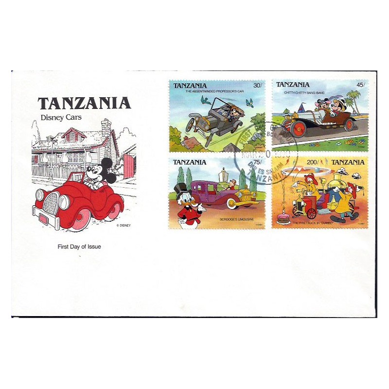 Tanzania 1990, Disney, straż pożarna. FDC
