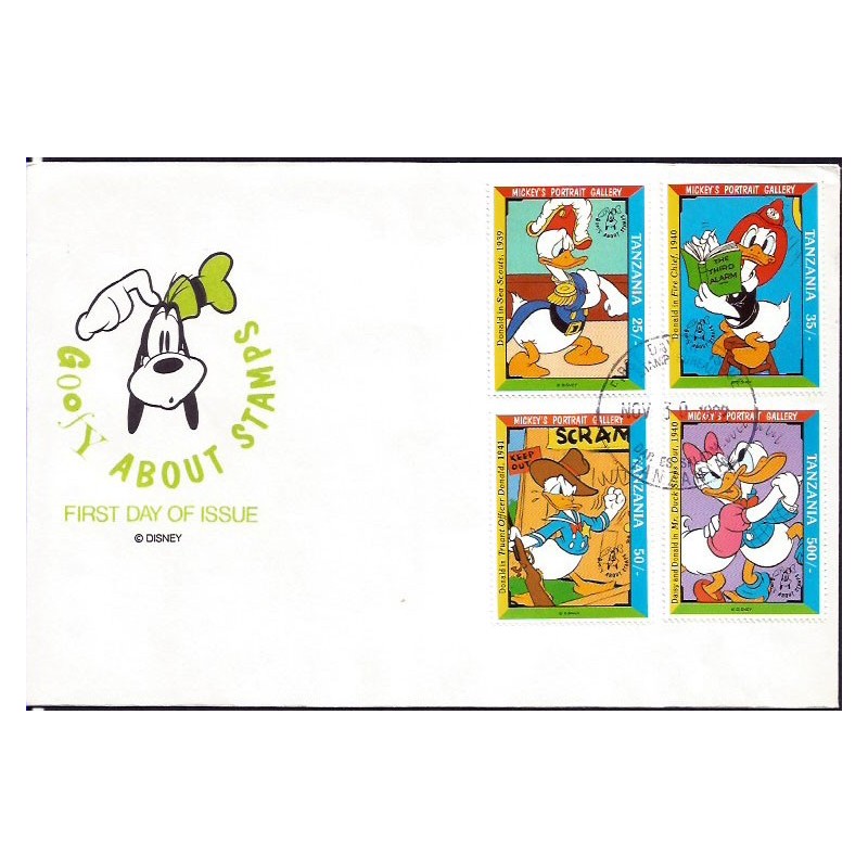 Tanzania 1992, Disney, straż pożarna. FDC