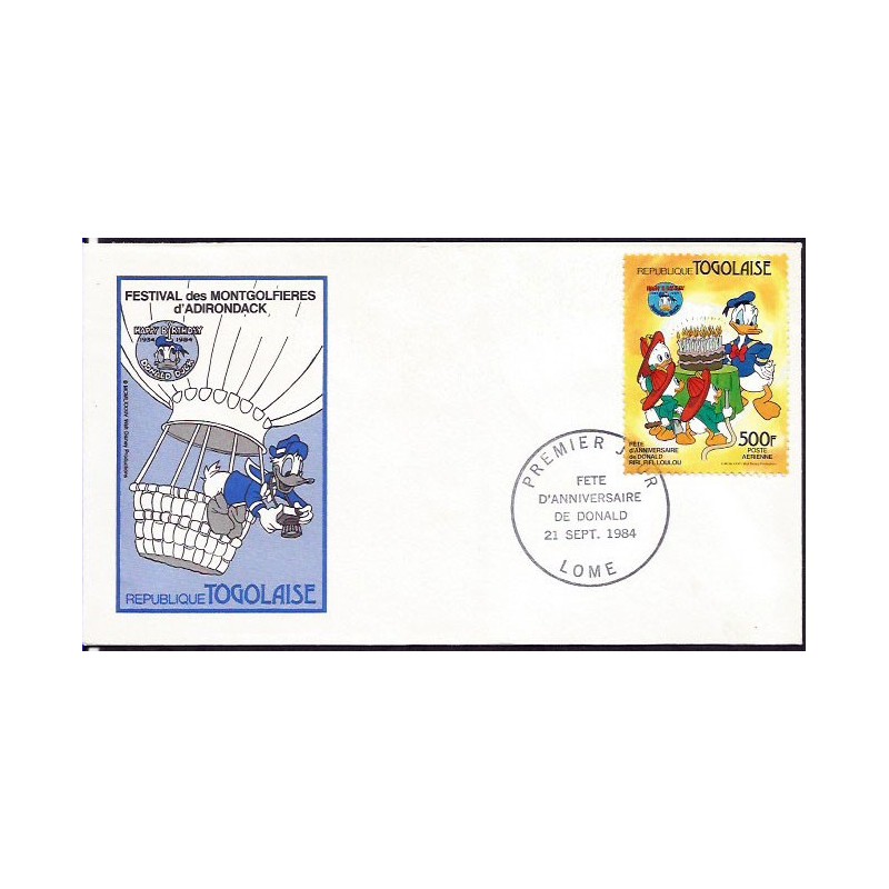 Togo 1984, Disney, straż pożarna. FDC