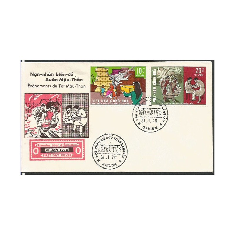 Wietnam 1970, Wojna, pożar. FDC