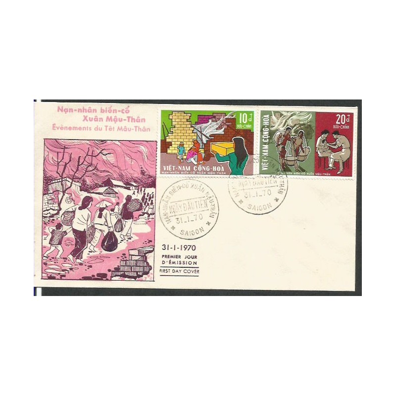 Wietnam 1970, Wojna, pożar. FDC