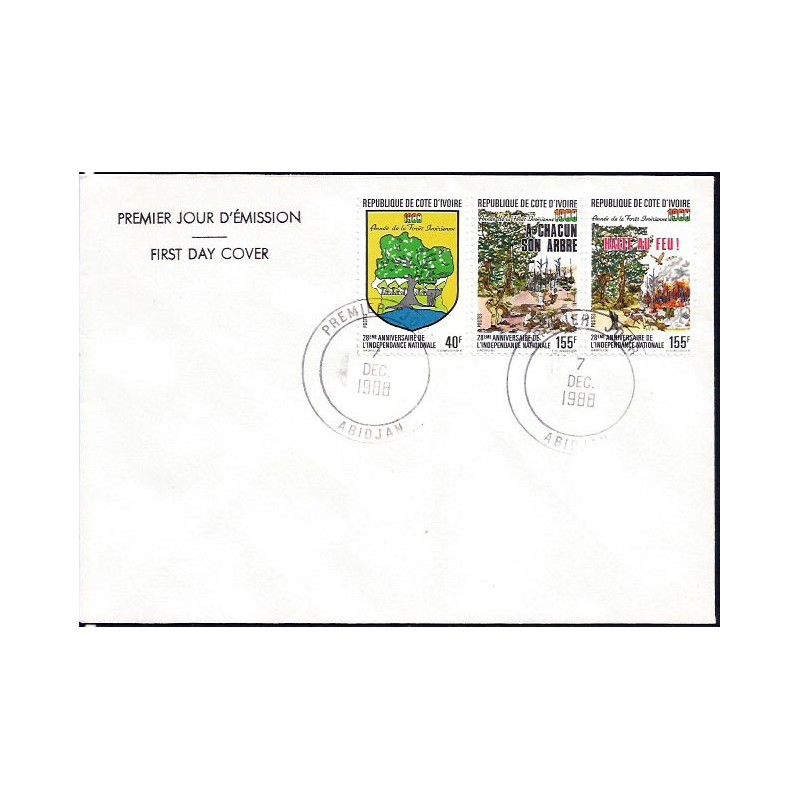 Wybrzeże Kości Słoniowej 1988, Pożar, fauna. FDC