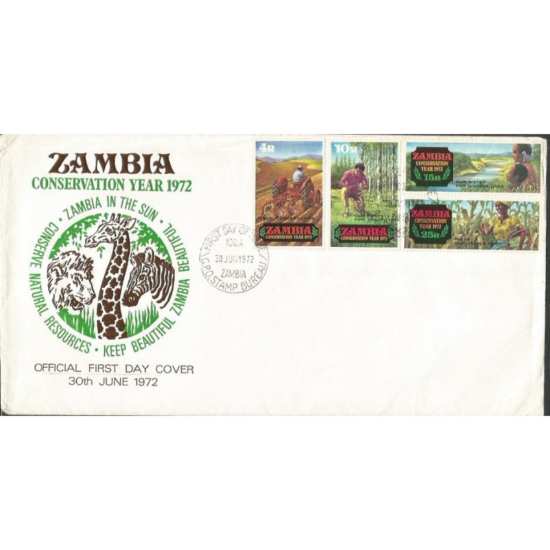 Zambia 1972, Rolnictwo, ochrona przyrody, pożar. FDC