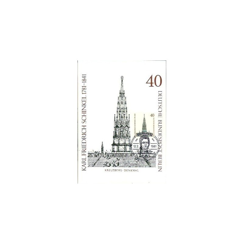 Niemcy 1981, K. Schinkel. Bolesławiec Bystrzyca Antonin. Karta maksimum