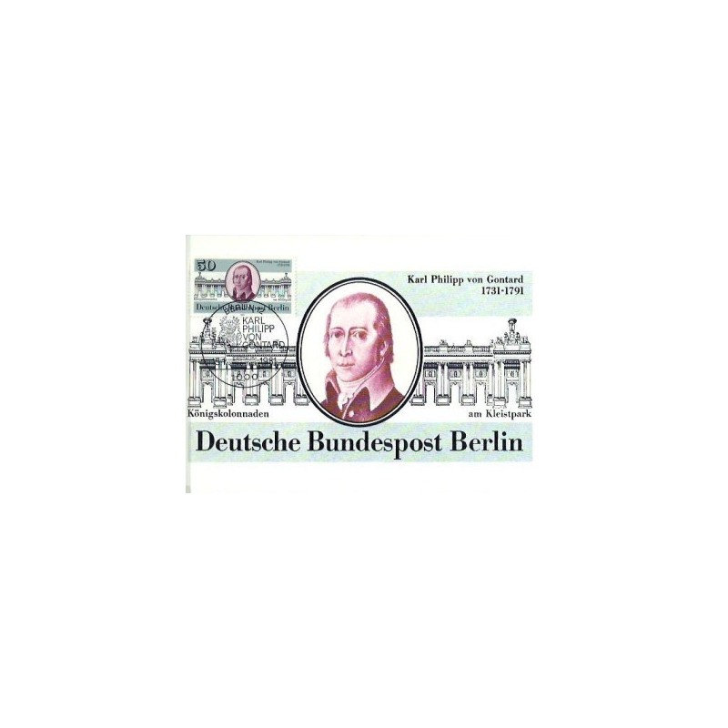 Niemcy 1981, Karl von Gontard, architektura. Karta maksimum