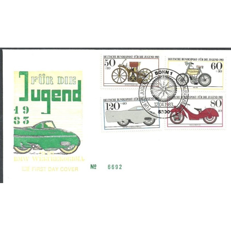 Niemcy 1983, Motocykle. FDC