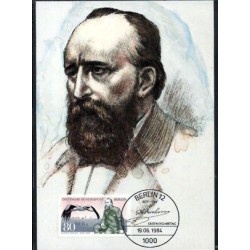 Niemcy 1984, A. Brehm, zoologia, ptak, bocian. Karta maksimum