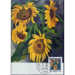 Niemcy 1984, Malarstwo, K. Schmidt-Rottluff, kwiaty. Karta maksimum
