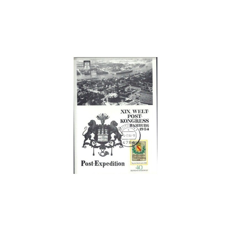 Niemcy 1984, Światowy Kongres pocztowy, poczta. Karta maksimum
