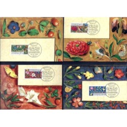 Niemcy 1985, Flora, kwiaty, fauna, owady, ślimak. 4 karty maksimum