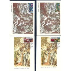 Niemcy 1985, Flora, kwiaty, fauna, owady, ślimak. 4 karty maksimum