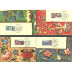 Niemcy 1985, Flora, kwiaty, fauna, owady, ślimak. 4 karty maksimum