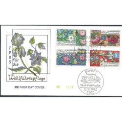 Niemcy 1985, Flora, kwiaty, fauna, owady, ślimak. FDC