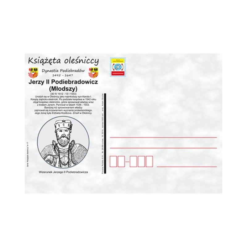 Kartka Wrocław 2014, Książę Jerzy II Oleśnica Ziębice, reformacja