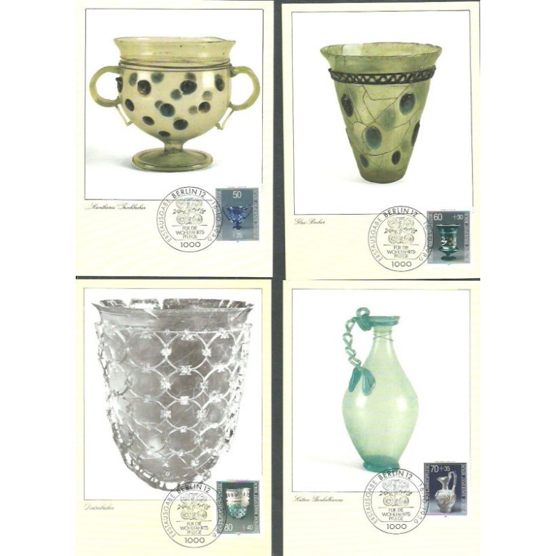 Niemcy 1986, Szkło i wyroby ceramiczne. 4 karty maksimum