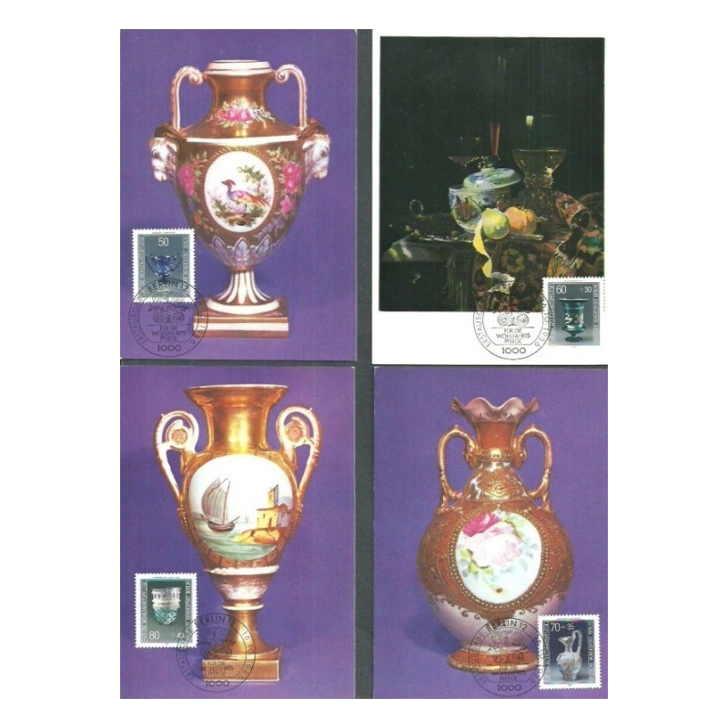 Niemcy 1986, Szkło i wyroby ceramiczne. 4 karty maksimum