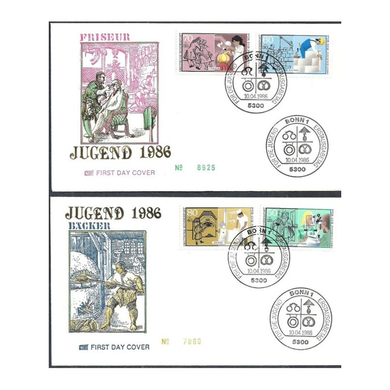 Niemcy 1986, Zawody, praca. FDC