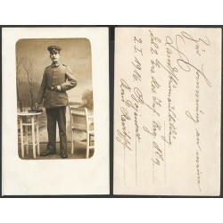 Bojanowo, powiat Rawicz, żołnierz, I wojna, 1916 r. Zdjęcie, pocztówka