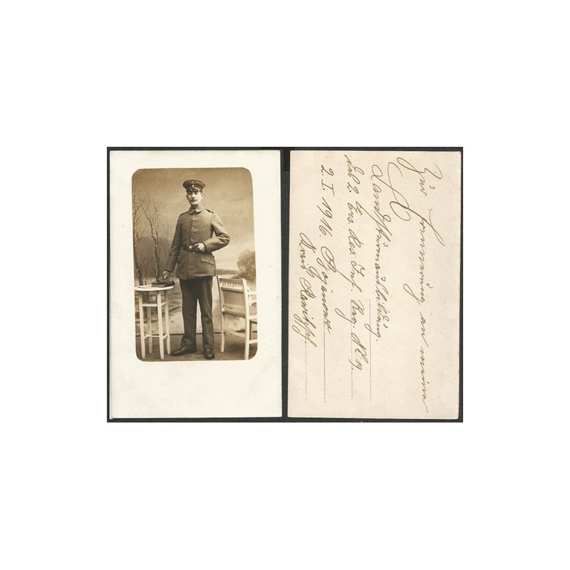 Bojanowo, powiat Rawicz, żołnierz, I wojna, 1916 r. Zdjęcie, pocztówka