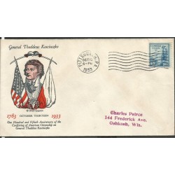 USA 1933, Tadeusz Kościuszko. FDC