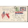 USA 1943, Okupowane kraje: Polska, flaga. Koperta z obiegu
