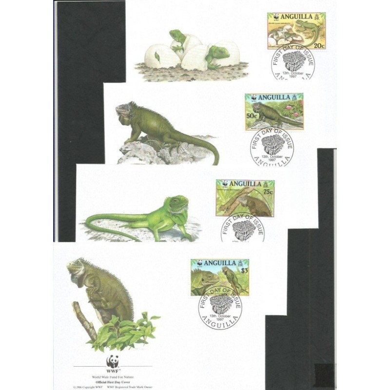 Anguilla 1997, WWF: iguana. FDC