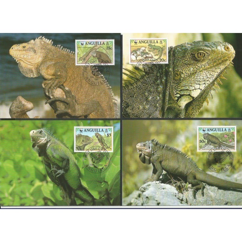Anguilla 1997, WWF: iguana. Karty maksimum