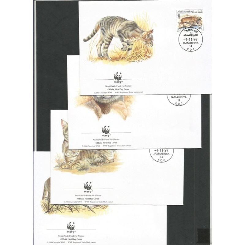 Libia 1997, WWF: kot nubijski. FDC