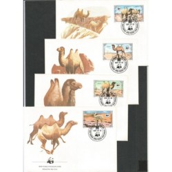 Mongolia 1985, WWF: wielbłądy. FDC
