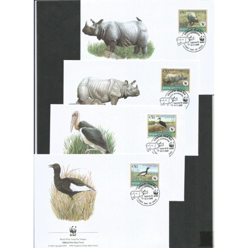 Nepal 2001, WWF: ptak hubarka. FDC