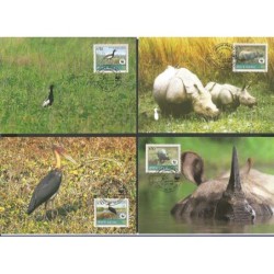 Nepal 2001, WWF: ptak hubarka. Karty maksimum