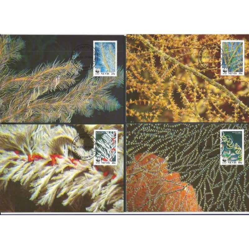Nevis 1994, WWF: koralowce. Karty maksimum