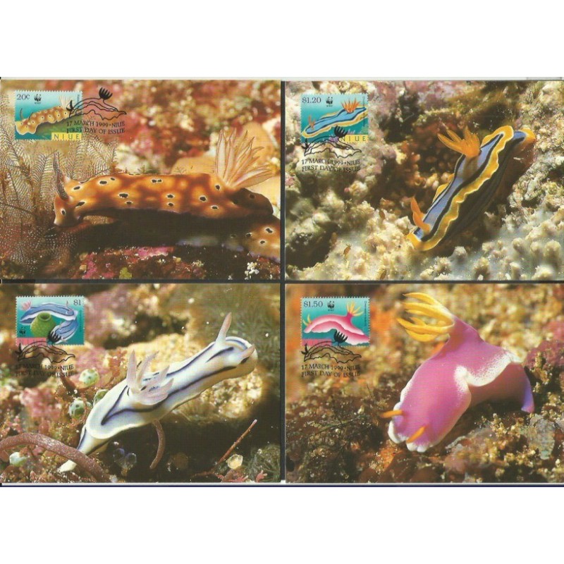 Niue 1999, WWF: ślimaki nagoskrzelne. Karty maksimum