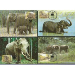 Sri Lanka 1986, WWF: słonie. Karty maksimum