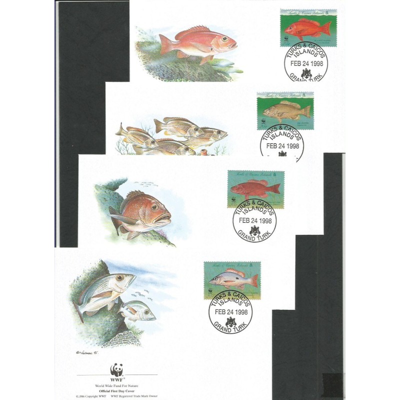 Turks i Caicos 1998, WWF: ryby. FDC