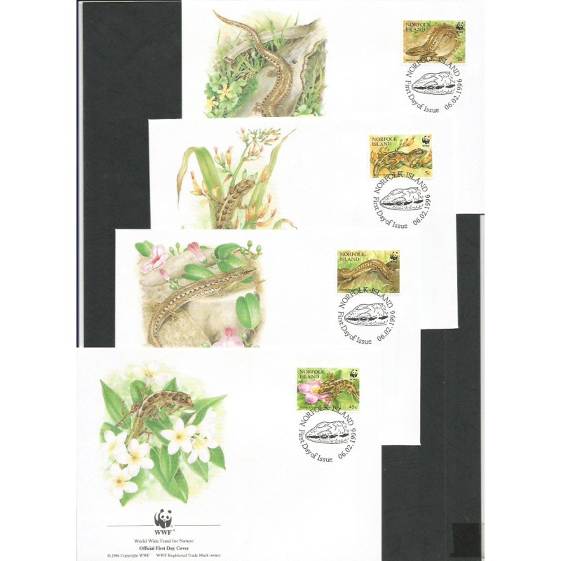 Wyspa Norflok 1996, WWF: gekko. FDC