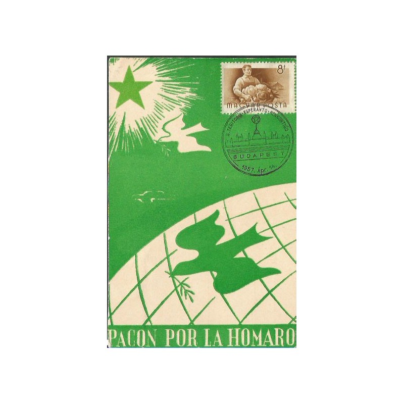 Węgry 1957, Esperanto. Karta maksimum