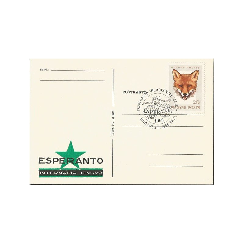 Węgry 1966, Esperanto. Datownik