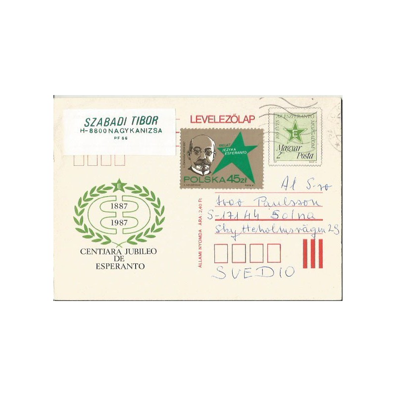 Węgry 1987, Esperanto. Datownik