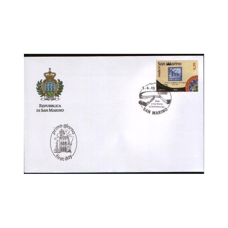 San Marino 2013, Kuchnia, ciastko, Made in San Marino. FDC