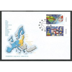 Litwa 2004, Unia Europejska, polska flaga. FDC